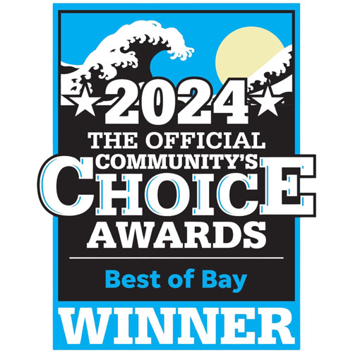 The badge for the 2024 Best of the Bay winner for Dermatology Associates & Skin Cancer Center in Panama City and Panama City Beach, FL.